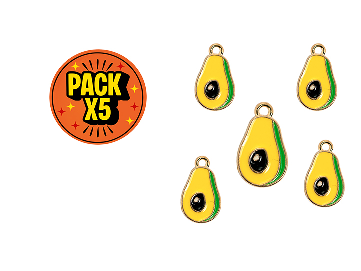 Dije Esmaltado Paltas Dorado x 5 Unidades